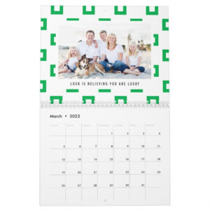 Modern Pattern with Custom Caption Editable Color Photo Calendar - Inside