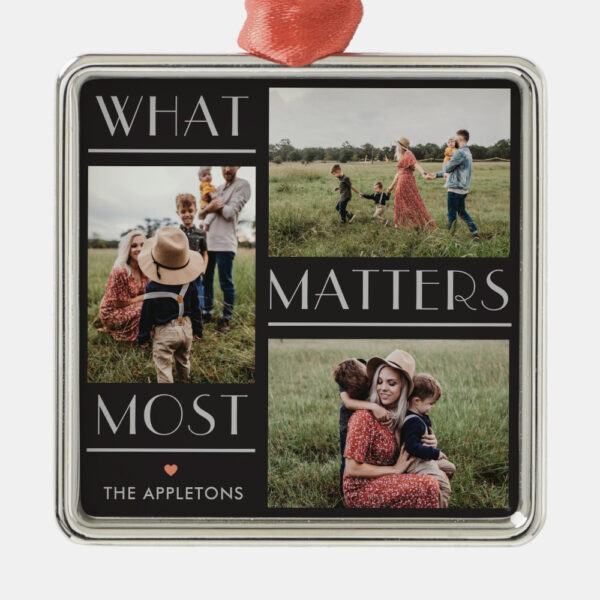 Moments Matter Editable Color Personalized Photo Christmas Ornament