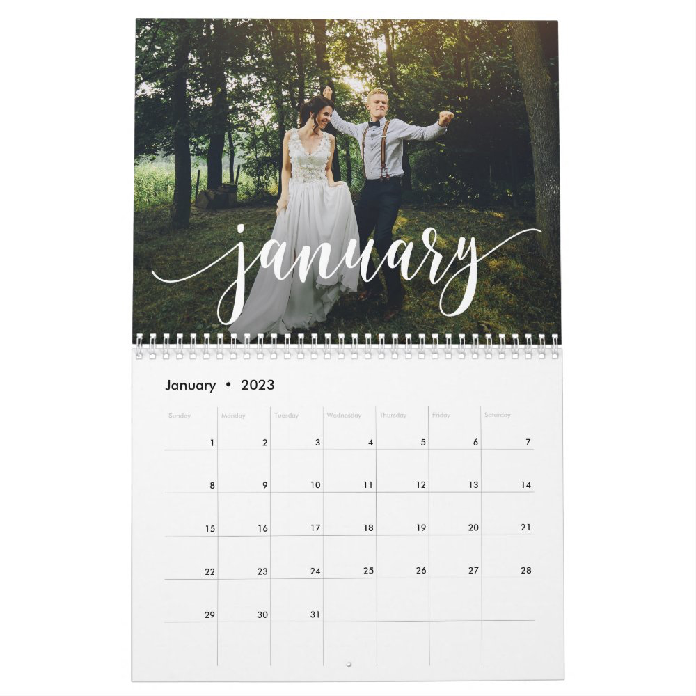 Scripted Elegance Photo Calendar - Inside