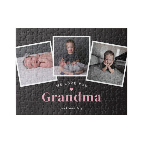 So Loved Grandma Editable Color Personalized Puzzle