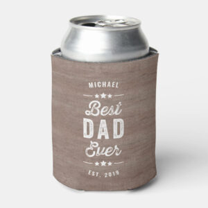 Vintage Best Dad Personalized Can Cooler