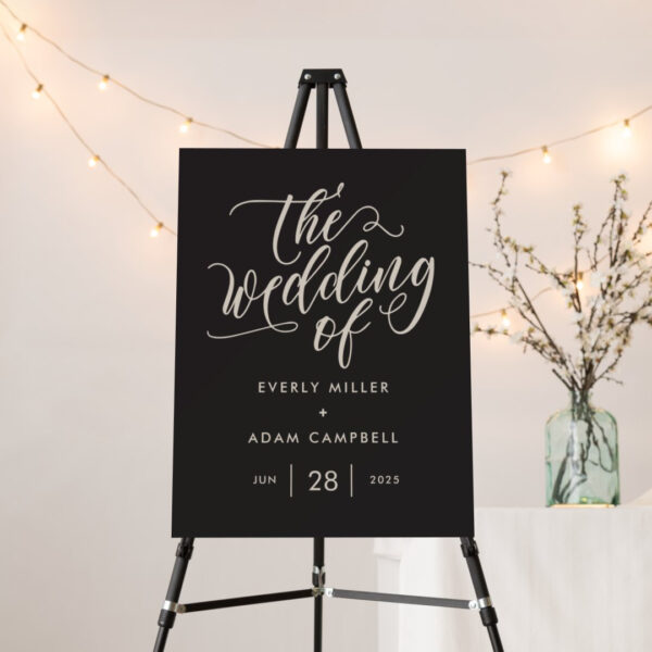 Eternal Bliss Wedding Welcome Sign Editable Color