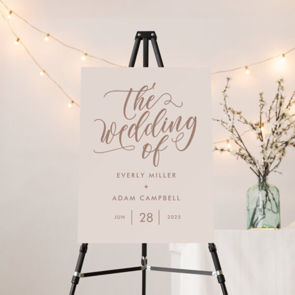 Eternal Bliss Wedding Welcome Sign Editable Color Blush