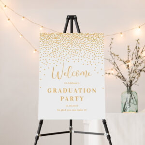 Glistening Dots Graduation Party Welcome Sign