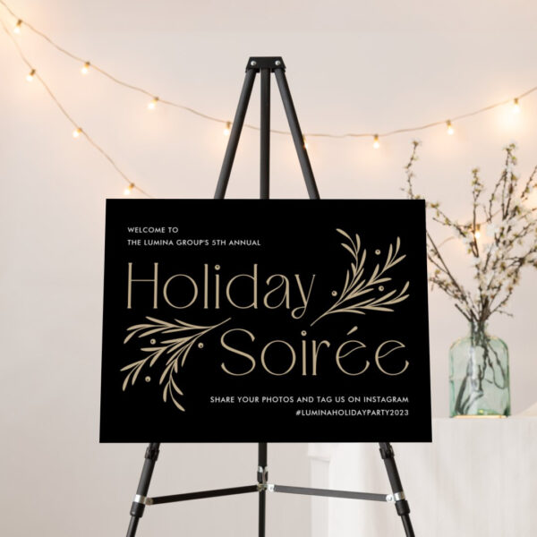 Lavish Soiree Editable Color Holiday Party Welcome Sign