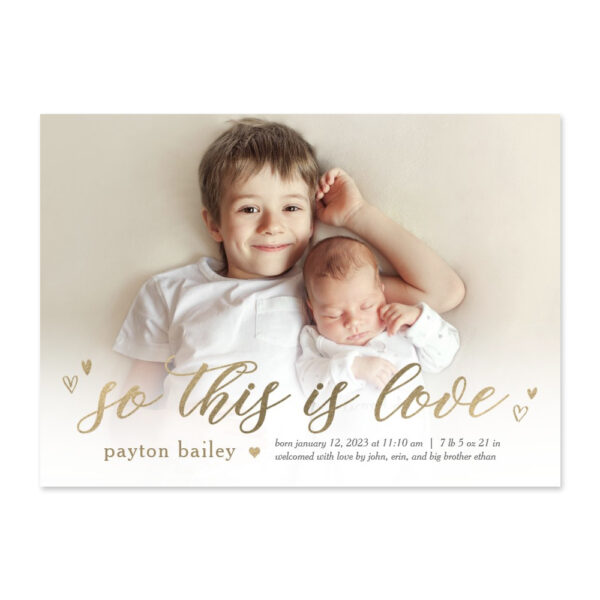 Little Hearts This Is Love Birth Announcement