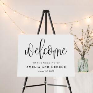 Lovely Calligraphy Editable Color Welcome Sign LCC