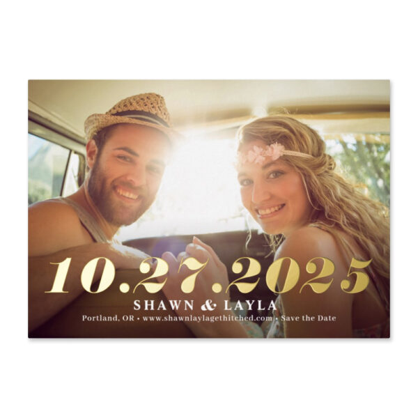 Memorable Date Foil Save The Date Cards
