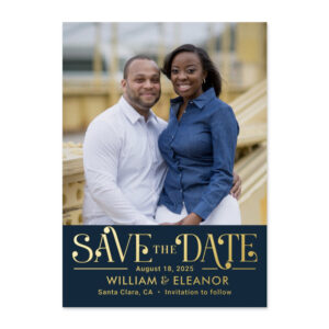 Modern Retro Foil Save The Date Cards