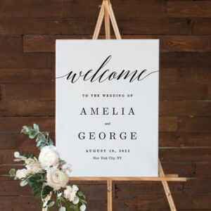 Modern Script Canvas Editable Color Welcome Sign MSC