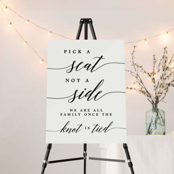 Modern Script Editable Color Wedding Ceremony Sign MSC