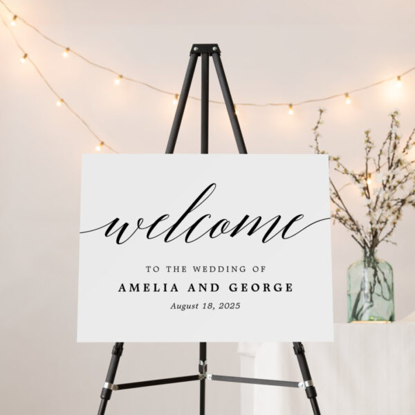 Modern Script Landscape Editable Color Welcome Sign MSC