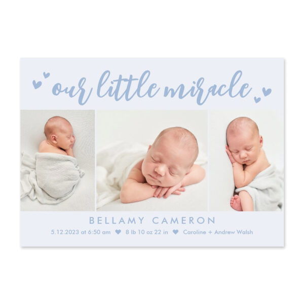 Blue Editable Color Birth Announcement