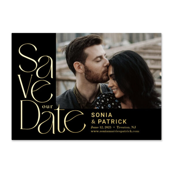 Playful Letters Foil Save The Date Cards