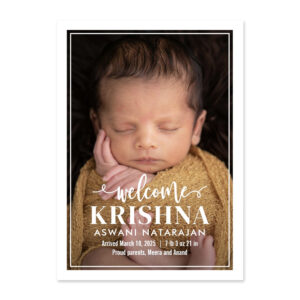 Swirly Welcome Editable Color Birth Announcement