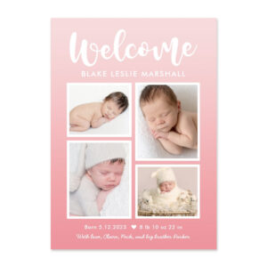 Welcome Gallery Baby Girl Birth Announcement