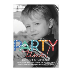 Party Time Boy Birthday Party Invitation