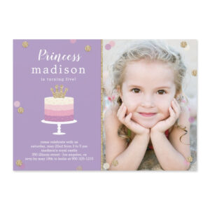 Princess Cake Girl Birthday Princess Party Invitation
