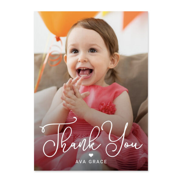 Lettered Charm Photo Thank You Card
