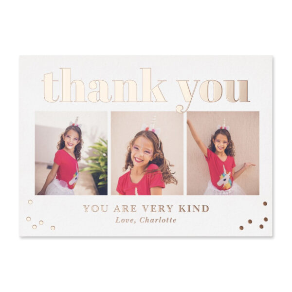 Simply Happy Foil Photo Thank You Card