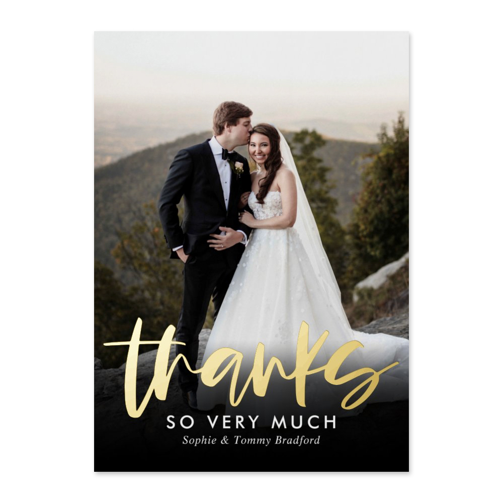 Sincere Thanks Foil Photo Thank You Card