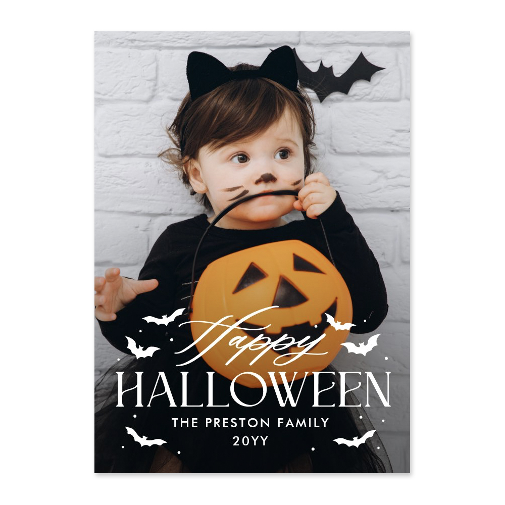 Batty Overlay Halloween Photo Card