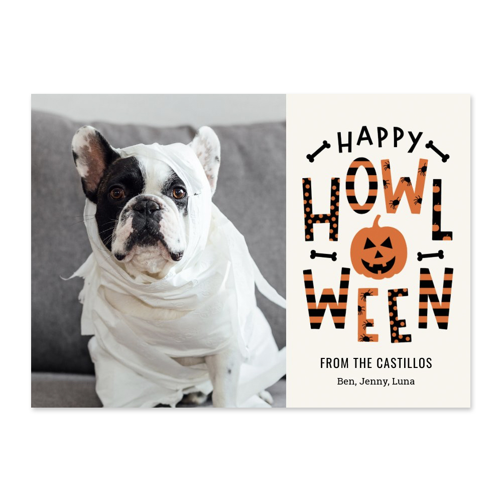 Happy Howl-O-Ween Dog Halloween Photo Card