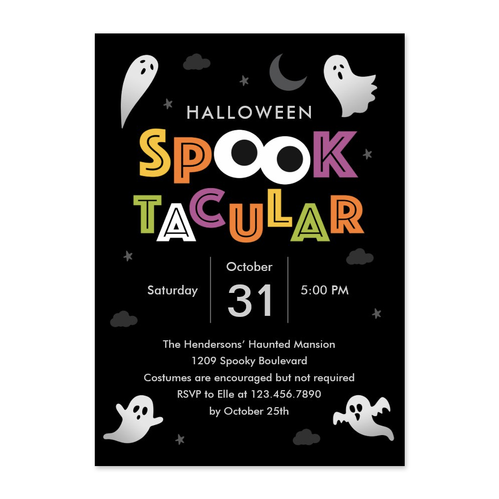 Spooktacular Modern Halloween Party Invitation