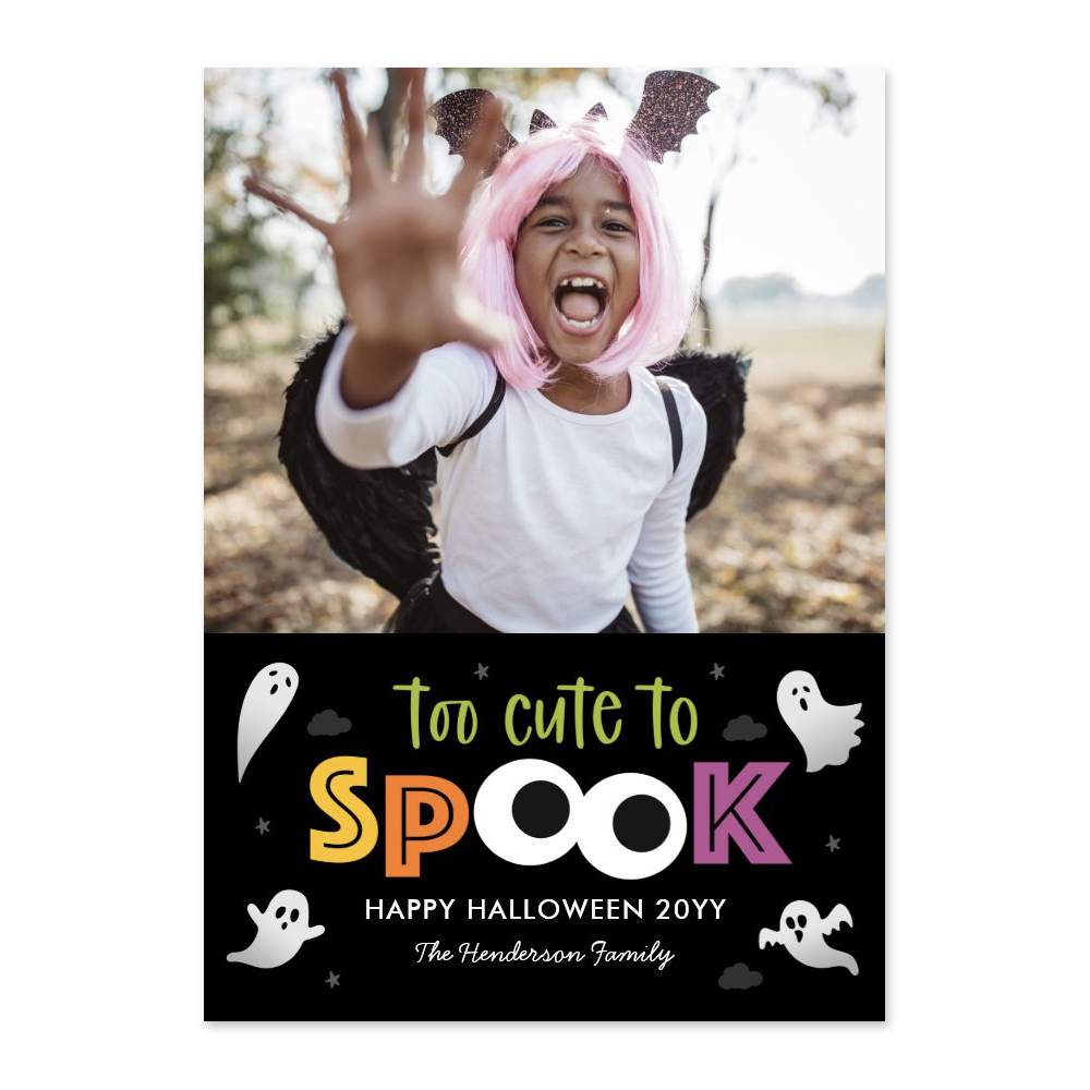 Too Cute To Spook Halloween Photo Card