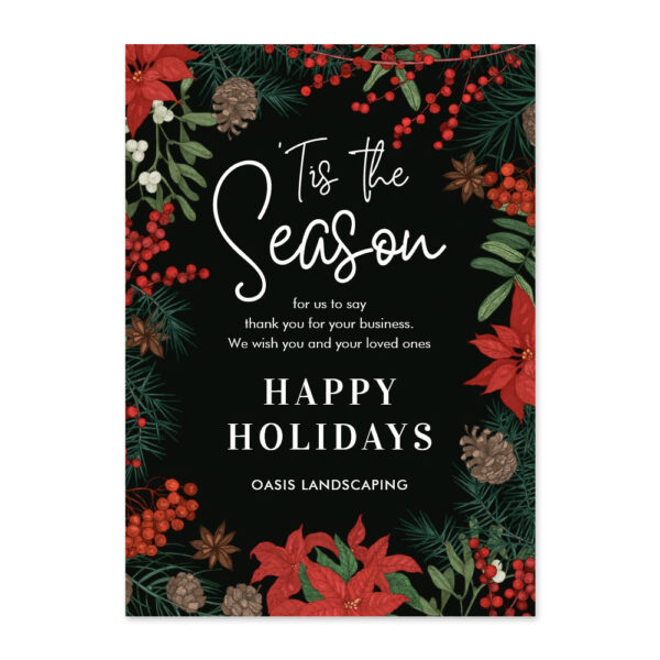 Bright Blooms Business Holiday Card Corporate Holiday Card