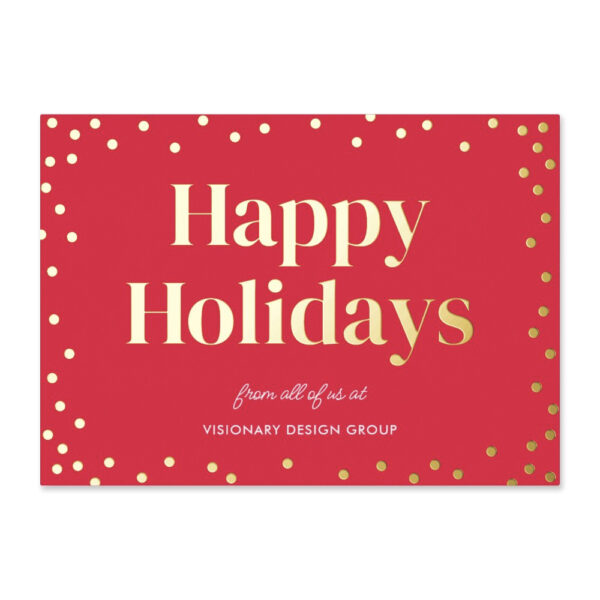 Bubbly Cheer Foil Business Holiday Card Corporate Holiday Card