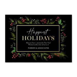 Festive Frame Foil Business Holiday Card Corporate Holiday Card