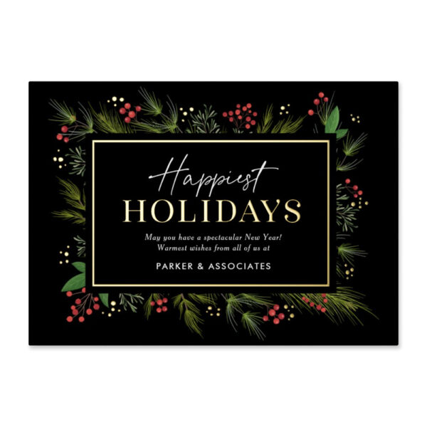 Festive Frame Foil Business Holiday Card Corporate Holiday Card