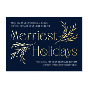 Merriest Holidays Foil Business Holiday Card Corporate Holiday Card