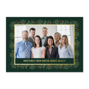 Merry Frame Foil Business Holiday Card Corporate Holiday Card