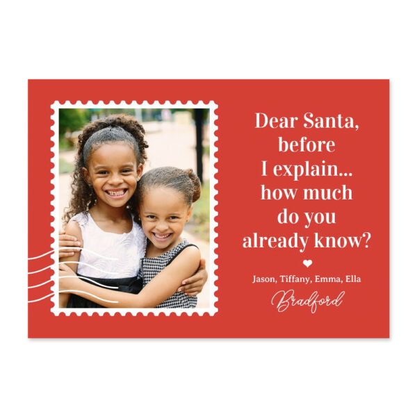 Ask Santa Editable Color Funny Christmas Card
