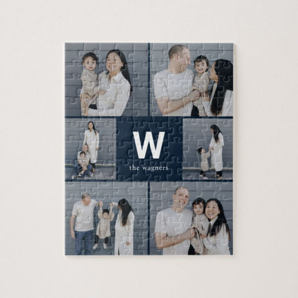 Bold Initial Editable Color Personalized Photo Puzzle