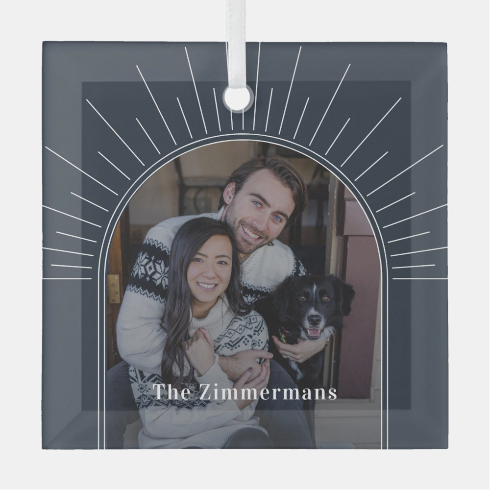 Bright Frame Editable Color Personalized Christmas Ornament