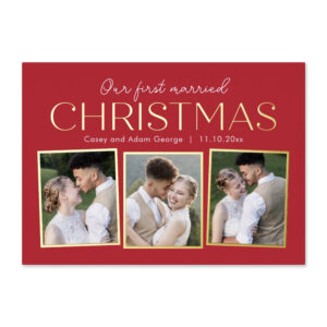 Christmas Collage Editable Color Newlywed Holiday Card