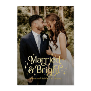 Married and Bright Foil Newlywed Holiday Card