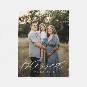Simply Blessed Personalized Photo Blanket