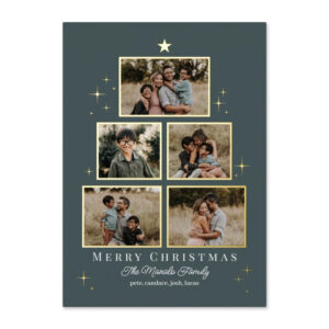 Tree Gallery FOIL Editable Color Holiday Collage Card