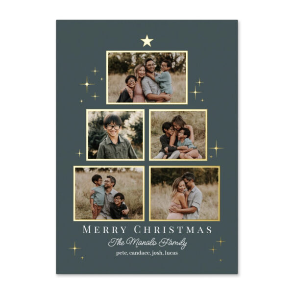 Tree Gallery FOIL Editable Color Holiday Collage Card