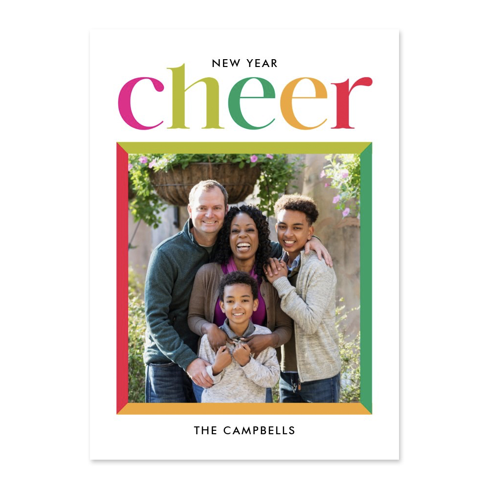 Edgy Frame New Year Photo Card