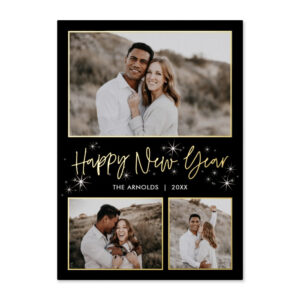 Glistening Sky New Year Photo Card Foil