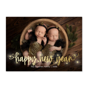 Merrily Lit FOIL New Year Photo Card
