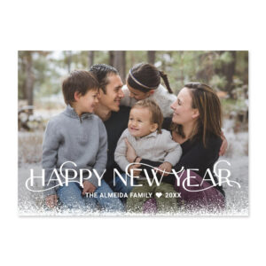 Snowy Day New Year Photo Card