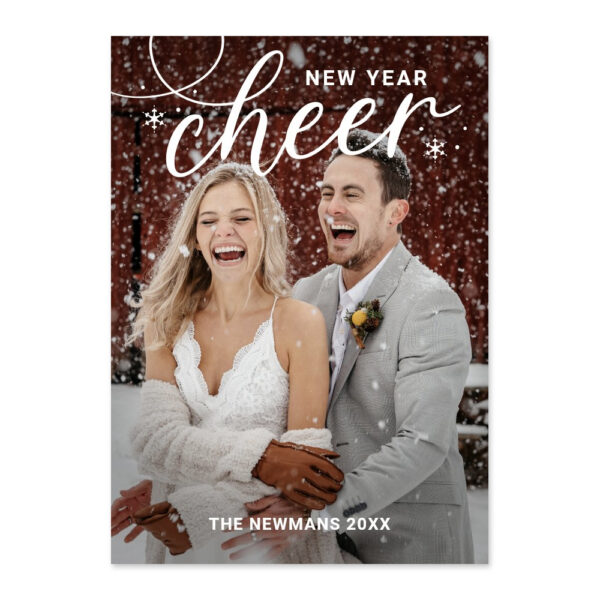 Swirled Cheer New Year Photo Card