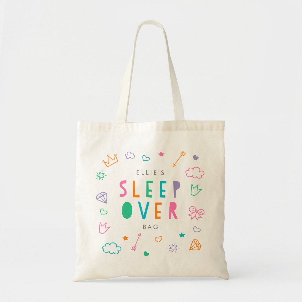 Sleepover Bag Personalized Slumber Party Tote Bags