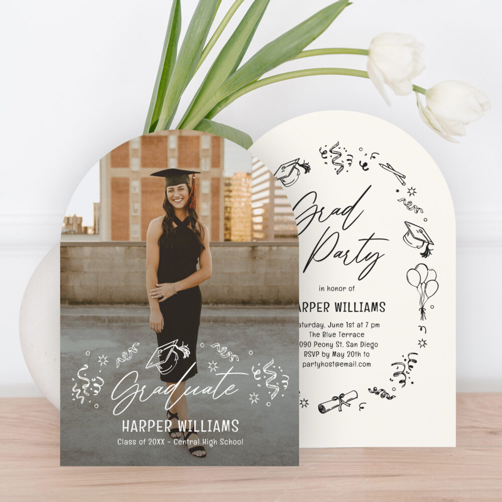 Artsy Doodles Graduation Party Invitation